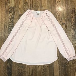 Loft Pink Chiffon Longsleeve Shirt